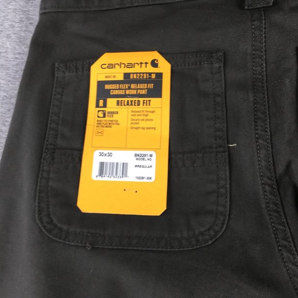Carhartt Pants Mens 30x30 Rugged Flex Relaxed Fit Canvas Work Chino BN2291 NEW - Picture 3 of 7